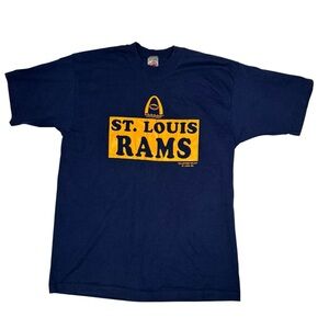 Vintage St. Louis Rams‎ NFL T-Shirt Size Large Navy Fruit of the Loom USA